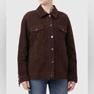Marina Rinaldi Brown Suede Women's Jacket with Fringe Size 29 US 20W